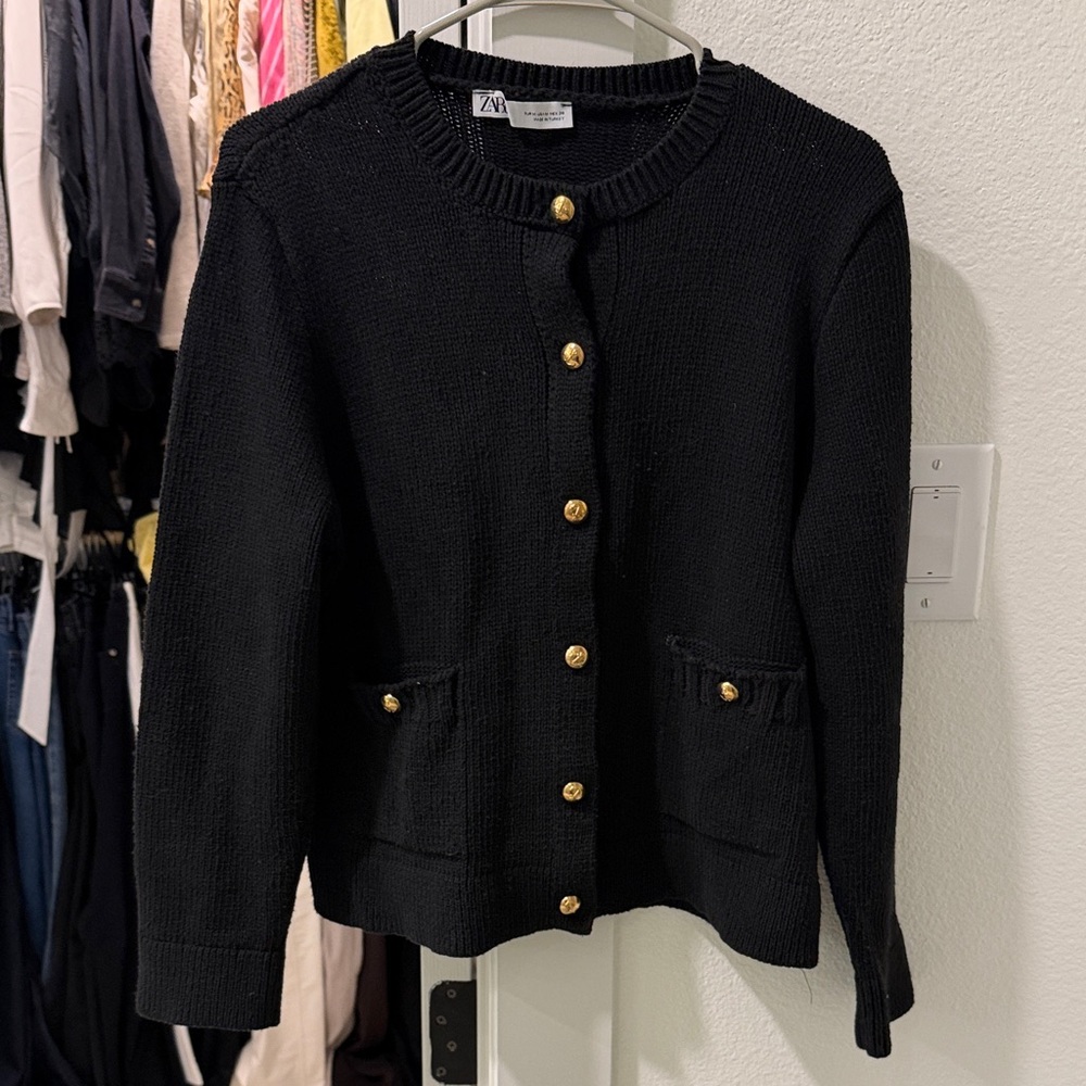 Black cardigan